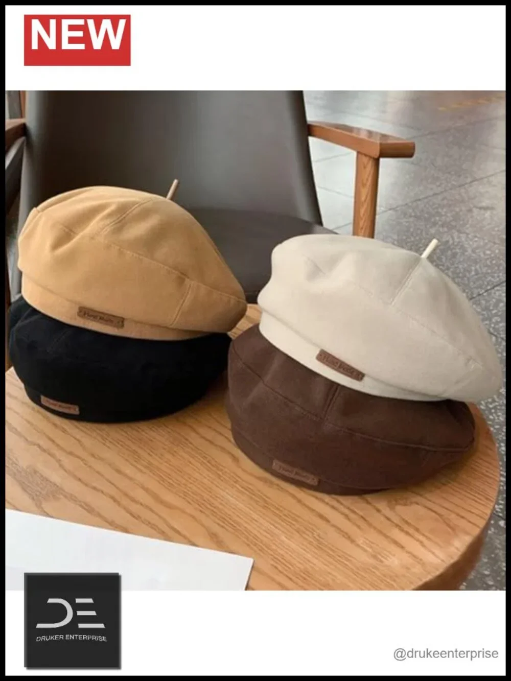 Polyester Beret Hat Women Classic French Style Artist Beret